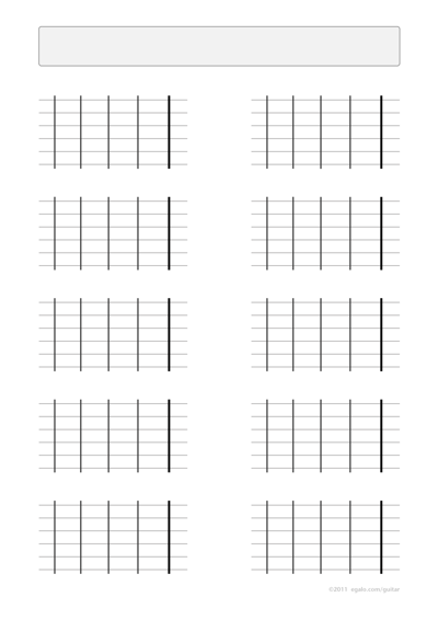 Guitar blank fretboard charts 4 frets left-handed